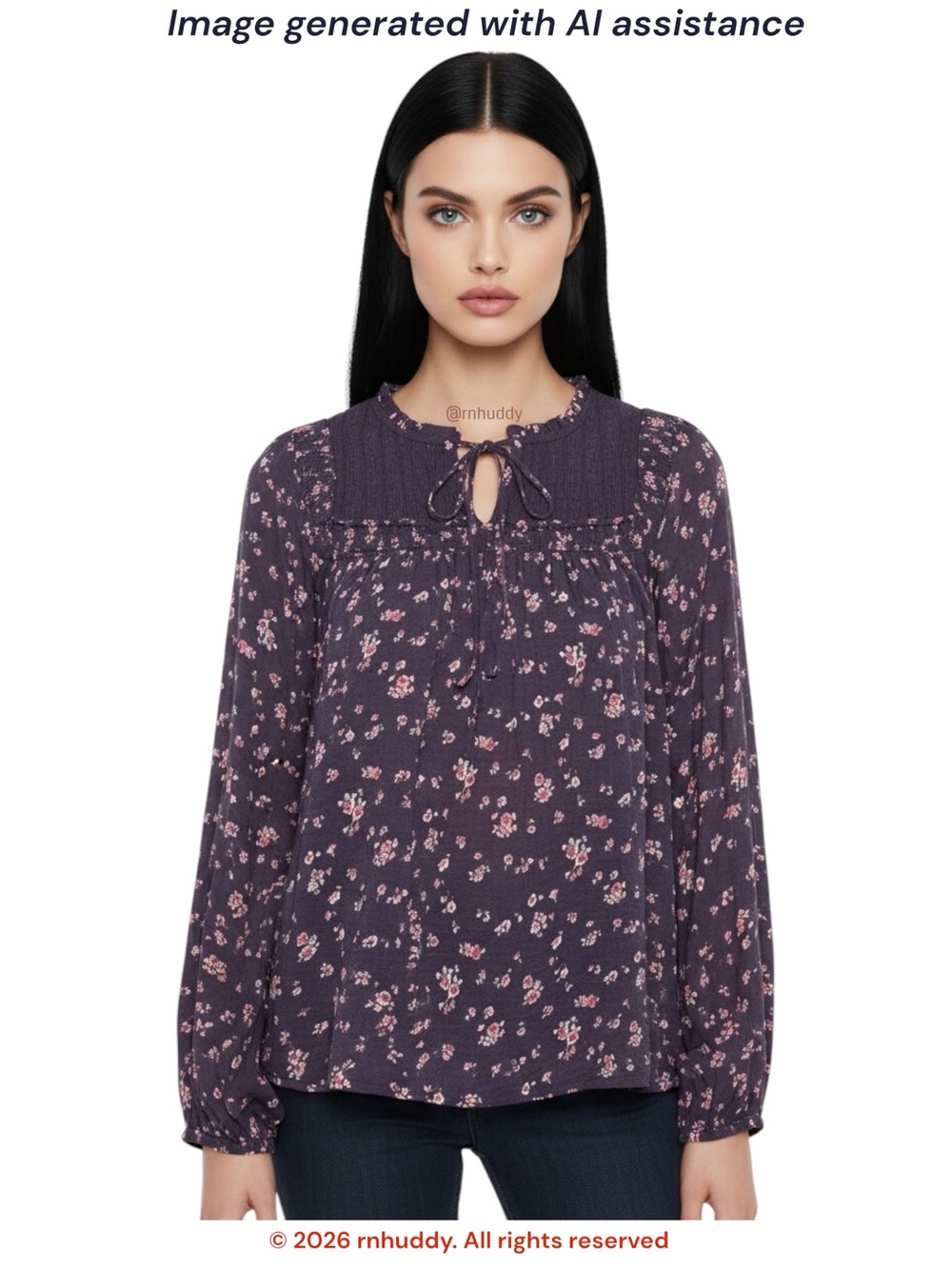 NWT Mason & Belle M purple floral top